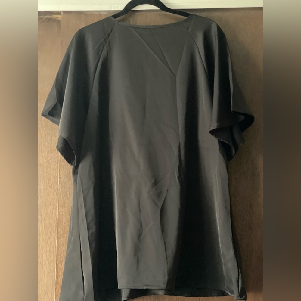 Women's Black Top with Tie Detail - Picture 2 of 3